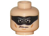 Light Nougat Minifigure, Head Male Black Eye Mask, Smirk Pattern (The Lone Ranger) - Hollow Stud