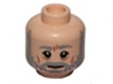 Light Nougat Minifig, Head Beard with SW Gray Beard and Eyebrows, Furrowed Brow, White Pupils, Cheek Lines Pattern (SW Obi-Wan) - Stud Recessed