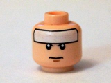 Light Nougat Minifig, Head Male White Strip on Forehead and Brown Chin Dimple Pattern (Comic Con Batman) - Stud Recessed