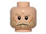 Light Nougat Minifig, Head Tan Eyebrows and Beard, Cheek Lines and Frown Pattern (SW Rebel Trooper) - Stud Recessed