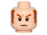 Light Nougat Minifig, Head Dark Orange Eyebrows and Sideburns, White Pupils, Frown Pattern (SW General Hux) - Stud Recessed