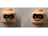 Light Nougat Minifigure, Head Dual Sided Black Mask, Smirk / Open Smile Pattern (Mr. Incredible) - Hollow Stud