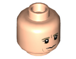 Light Nougat Minifigure, Head Dark Tan Eyebrows, Nougat Cheek Lines and Chin Dimple, White Pupils, Neutral Pattern - Hollow Stud