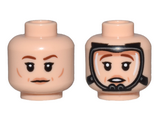 Light Nougat Minifigure, Head Dual Sided Female Reddish Brown Eyebrows, Medium Nougat Lips and Cheek Lines, and Neutral / Oxygen Mask Pattern - Hollow Stud