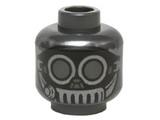 Pearl Dark Gray Minifig, Head Alien Black Mask with Goggles and Metal Mouth Grate Pattern - Stud Recessed