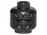 Pearl Dark Gray Minifigure, Head Mask Black Lines and Silver Accents Pattern - Hollow Stud