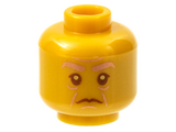 Pearl Gold Minifigure, Head Copper Eyebrows and Age Lines, Reddish Brown Eyes and Mouth Pattern - Hollow Stud