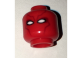 Red Minifig, Head Mask with Dark Red Contour Lines and White Eye Holes Pattern (Red Hood) - Stud Recessed