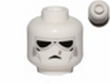 White Minifig, Head Alien with Face Mask with Black Goggles Pattern (SW V-wing Pilot) - Stud Recessed