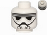 White Minifig, Head Alien with Black Goggles and Breathing Mask Pattern (SW Imperial Driver / Pilot) - Stud Recessed