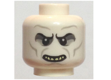 White Minifig, Head Alien with HP Voldemort with Teeth Pattern - Stud Recessed