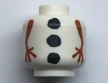 White Minifigure, Head without Face Snowman Body with Stick Arms and 3 Coal Buttons Pattern - Hollow Stud (Olaf)