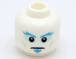 White Minifigure, Head Blue Eyebrows and Goatee Pattern - Hollow Stud (BAM)