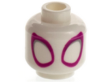 White Minifigure, Head Large Magenta Eyes with Light Bluish Gray Shadow Pattern - Hollow Stud
