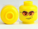 Yellow Minifigure, Head Glasses with Orange Sunglasses and Smirk Pattern - Hollow Stud