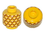 Yellow Minifigure, Head without Face Pineapple Pattern - Hollow Stud