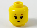 Yellow Minifigure, Head Child Reddish Eyebrows, Grin Pattern - Hollow Stud