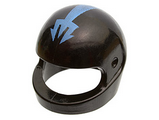 Black Minifigure, Headgear Helmet Motorcycle (Standard) with Blue Trident Pattern (Aquaraiders II)