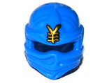 Blue Minifig, Headgear Ninjago Wrap with Gold Asian Character Pattern (Jay)
