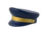 Dark Blue Minifigure, Headgear Cap, Captain with Gold Braid Pattern