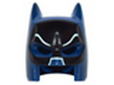 Dark Blue Minifig, Headgear Mask Batman Type 3 Cowl (Open Chin) with Black Eye Mask and White Lines Pattern