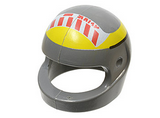 Dark Bluish Gray Minifig, Headgear Helmet Standard with SW Red Stripe Pattern Small (A-wing)