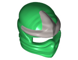 Green Minifig, Headgear Ninjago Wrap with Silver 3 Point Emblem Pattern