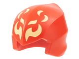 Red Minifigure, Headgear Ninjago Wrap / Hood Smooth with Bright Light Yellow Flames Pattern