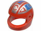 Red Minifigure, Headgear Helmet Motorcycle (Standard) with Blue and Silver Spyrius Pattern