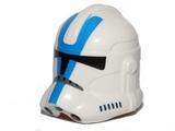 White Minifigure, Headgear Helmet SW Clone Trooper (Phase 2) with Black Visor and Blue 501st Legion Markings Pattern