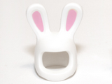 White Minifig, Headgear Mask Bunny Ears with Bright Pink Auricles Pattern