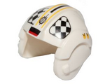 White Minifig, Headgear Helmet SW Rebel Pilot with Black and White Checkered Pattern (U-Wing Pilot)