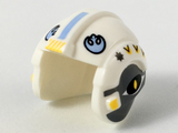 White Minifigure, Headgear Helmet SW Rebel Pilot with Bright Light Blue Rebel Logo and Dark Bluish Gray Sides Pattern