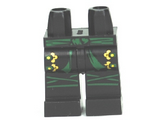 Black Hips and Legs with Dark Green Sash, Gold Buckles and Dark Green Knee Wrapping Pattern