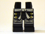 Black Hips and Legs with White Sash, Gold Buckles and White Knee Wrapping Pattern