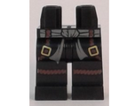 Black Hips and Legs with Dark Bluish Gray Sash and Dark Brown Belts with Gold Buckles and Dark Brown Rope Knee Wraps Pattern