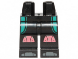 Black Hips and Legs with Dark Turquoise Wetsuit Stripes and Dark Pink Knee Pads Pattern