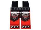 Black Hips and Red Legs with Silver Belt, Round Monster Face Emblems and Claws and Black Fur Pattern