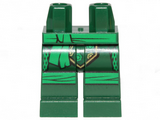 Dark Green Minifigure, Legs with Hips - Monochrome with Green Sash and Knee Wrappings Pattern