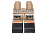 Dark Tan Hips and Legs with 2 Cargo Pockets, Silver and Orange Stripes and Black Boots Pattern