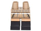 Dark Tan Hips and Legs with 2 Pockets, Silver and Orange Stripes and Black Boots Pattern