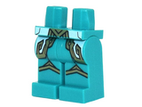 Dark Turquoise Hips and Legs with White and Gold Geometric Armor Pattern