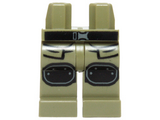 Olive Green Hips and Legs with Black Belt, Pockets and Knee Pads Pattern