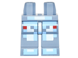 Sand Blue Hips and Legs with Pixelated Bright Light Blue and White Spacesuit Pattern