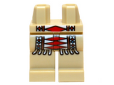 Tan Hips and Legs with White Western Indians Fringe and Red and Blue Diamonds Pattern