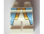 White Minifigure, Legs with Hips - Monochrome with Gold and Medium Blue Coat Pattern