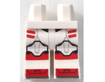 White Hips and Legs with SW Clone Trooper Armor with Knee Pads, Red Stripes and Shoe Tips Pattern