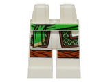 White Hips and Legs with Bright Green Sash, Robe Ends with Dark Green and Gold Trim, Dark Orange Knee Wrappings Pattern