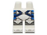 White Hips and Legs with SW Clone Trooper Armor with Black and Dark Bluish Gray Markings, Dark Blue Straps and Kama with Blue Stripes Pattern