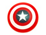 Red Minifigure, Shield Circular Convex Face with White Ring, Star in Dark Blue Circle Pattern (Captain America)
